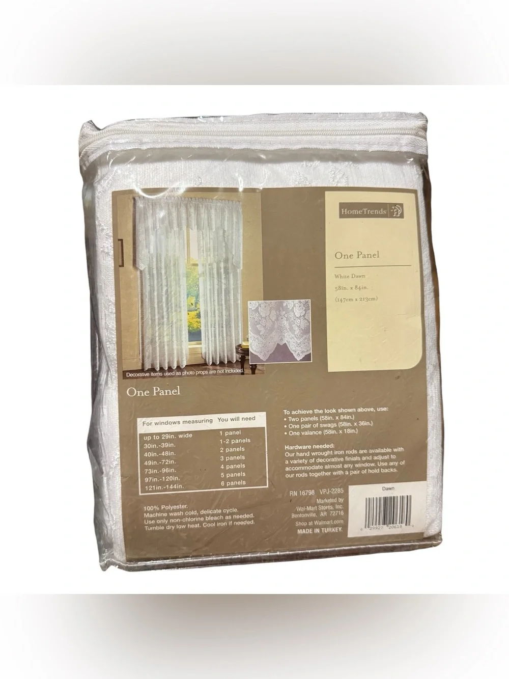 Home Trends Lace Curtain Panel, White Dawn, 58x84” Lot Of 2